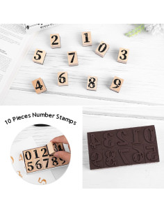 Juego de Sellos de Goma Dizdkizd 10 Piezas Números 0-9 2