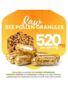 Suplemento de Polen de Abeja Crudo 100% Natural 60 Cápsulas 2