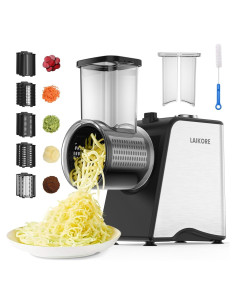 Rallador de Queso Eléctrico LAIKORE 250W 5 en 1 Acero Inoxidable