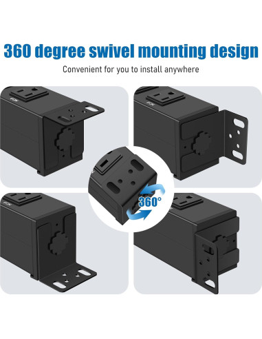 Regleta de Alimentación HHSOET 1U Montable en Rack 8 Salidas