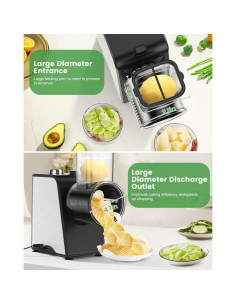 Rallador de Queso Eléctrico LAIKORE 250W 5 en 1 Acero Inoxidable 2