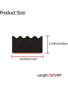 Sello de goma espuma EPDM Tintvent 7.92m autoadhesivo negro 2