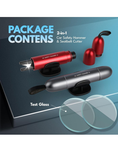 Martillo de Emergencia PUEZOKLY 2-en-1 Cortador y Rompedor