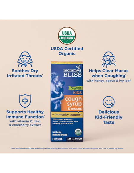 Jarabe orgánico para la tos Mommy's Bliss 118 ml - Niños