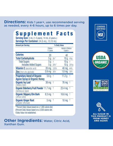 Jarabe orgánico para la tos Mommy's Bliss 118 ml - Niños