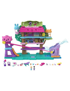 Casa del Árbol Aventura para Mascotas Polly Pocket con 2 Muñecas
