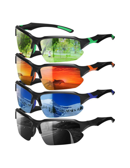 Paquete de 4 Gafas de Sol Deportivas Polarizadas GGSTDDUP Paquete de 4 Gafas de Sol Deportivas Polarizadas GGSTDDUP