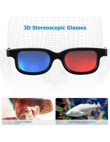 Gafas 3D Estereoscópicas MAGICLULU 10 Pcs Rojo-Azul