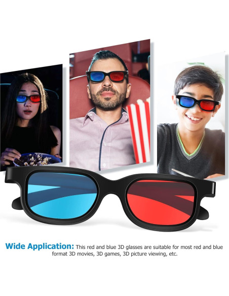 Gafas 3D Estereoscópicas MAGICLULU 10 Pcs Rojo-Azul