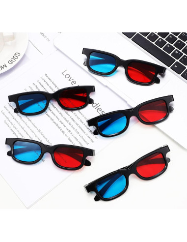Gafas 3D Estereoscópicas MAGICLULU 10 Pcs Rojo-Azul