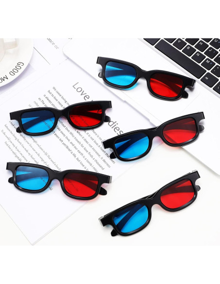 Gafas 3D Estereoscópicas MAGICLULU 10 Pcs Rojo-Azul