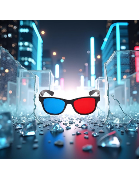 Gafas 3D Universales Junfamilee Rojas y Azules para TV y Juegos