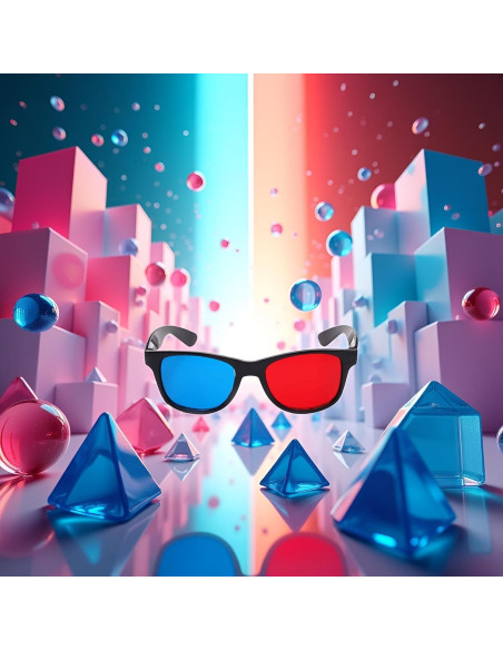 Gafas 3D Universales Junfamilee Rojas y Azules para TV y Juegos