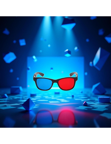 Gafas 3D Universales Junfamilee Rojas y Azules para TV y Juegos