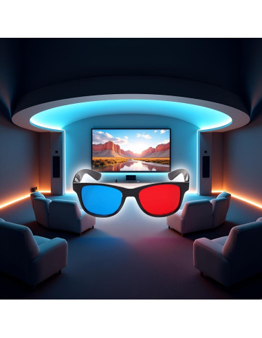 Gafas 3D Universales Junfamilee Rojas y Azules para TV y Juegos