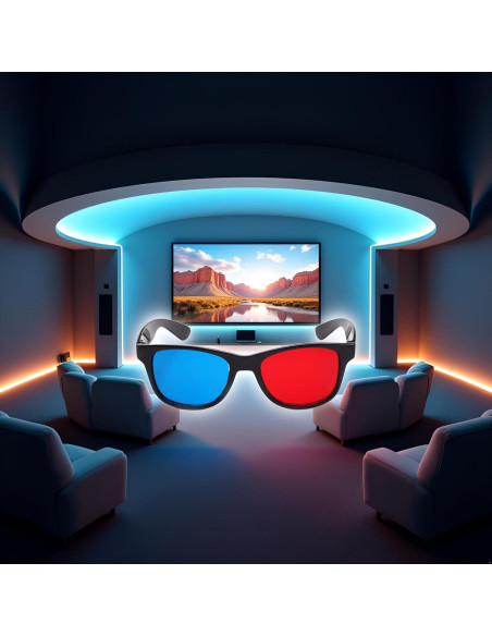Gafas 3D Universales Junfamilee Rojas y Azules para TV y Juegos