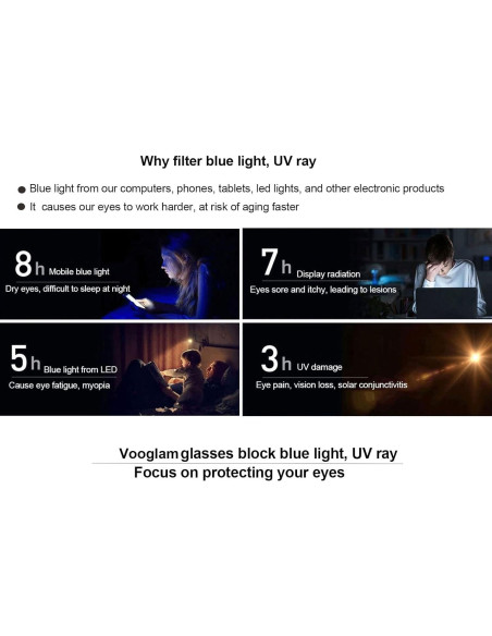 Gafas de luz azul VOOGLAM Annabelle Cateye para mujer Gafas de luz azul VOOGLAM Annabelle Cateye para mujer