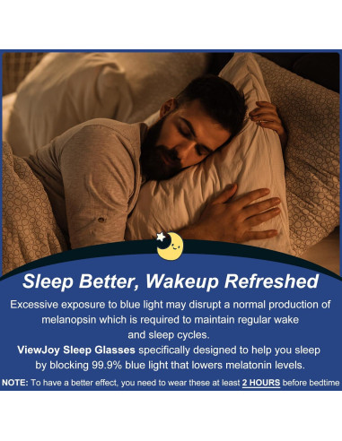 Gafas bloqueadoras de luz azul ViewJoy 99.9% para dormir