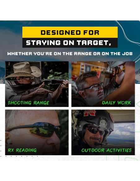 Gafas de Tiro Tácticas Top Focal 1.5x Antivaho Kit de 3 Lentes