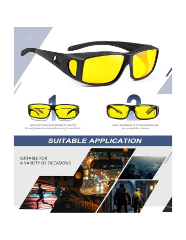 Gafas de Visión Nocturna KALIYADI HD para Usar Sobre Gafas