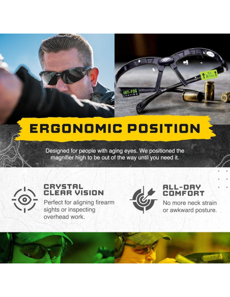 Gafas de Tiro Tácticas Top Focal 1.5x Antivaho Kit de 3 Lentes