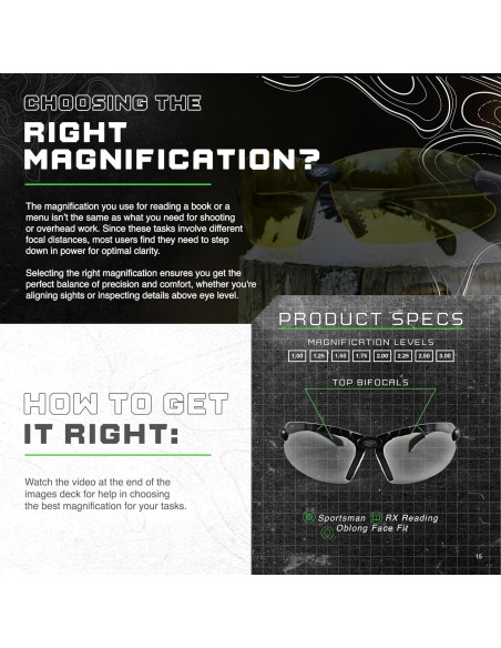 Gafas de Tiro Tácticas Top Focal 1.5x Antivaho Kit de 3 Lentes