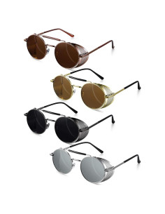 4 Pares de Gafas de Sol Steampunk Retro Unisex Vintage