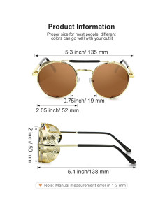 4 Pares de Gafas de Sol Steampunk Retro Unisex Vintage 2
