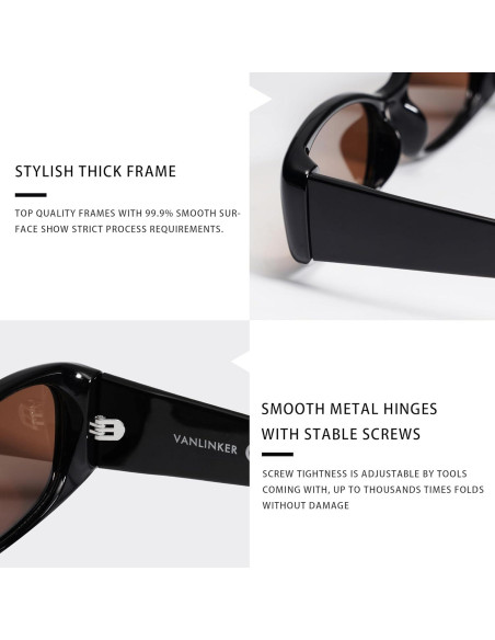 Gafas de Sol Rectangulares Polarizadas Vanlinker UV400