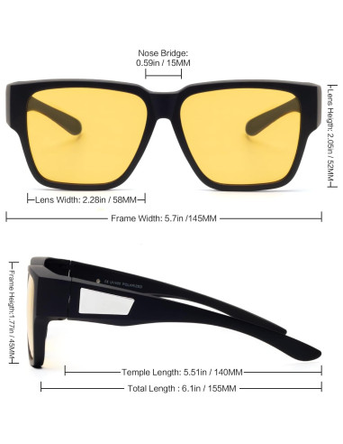 Gafas de Conducir Nocturna Face Shadow Fit Over UV400