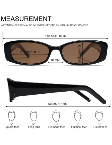 Gafas de Sol Rectangulares Polarizadas Vanlinker UV400