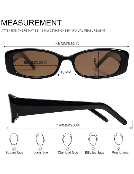 Gafas de Sol Rectangulares Polarizadas Vanlinker UV400