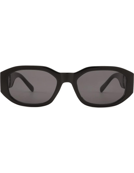 Gafas de sol rectangulares COASION UV400 para mujer A1 Negro/Gris Gafas de sol rectangulares COASION UV400 para mujer A1 Negro/Gris