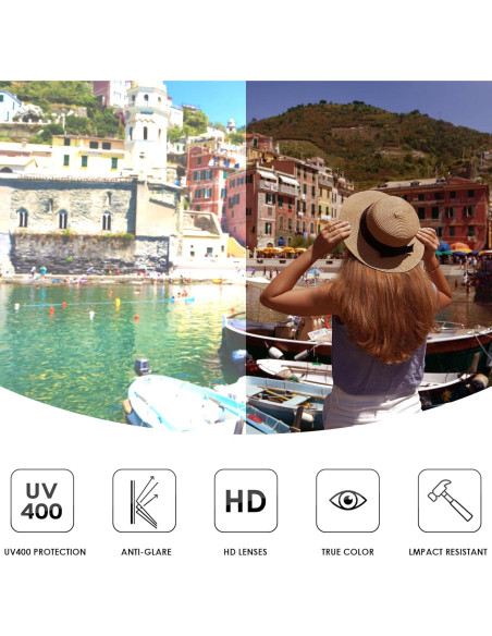 Gafas de Sol Retro Ovaladas FEISEDY UV400 para Mujeres