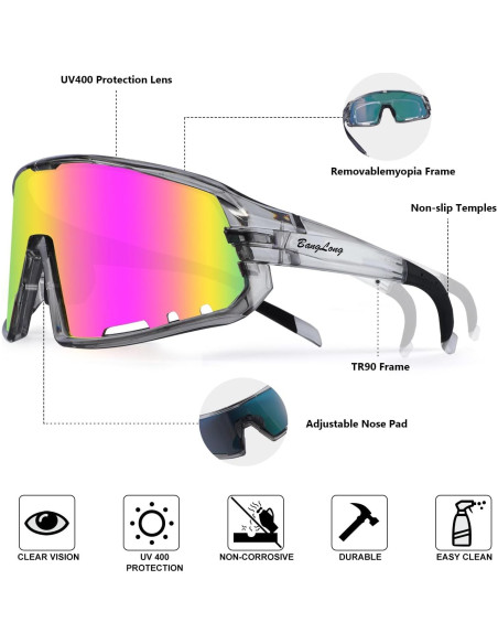 Gafas de Ciclismo BangLong UV400 para Hombres y Mujeres