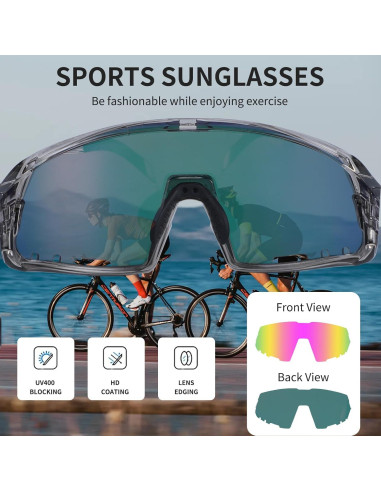 Gafas de Ciclismo BangLong UV400 para Hombres y Mujeres