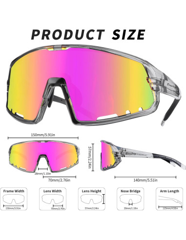 Gafas de Ciclismo BangLong UV400 para Hombres y Mujeres