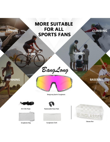 Gafas de Ciclismo BangLong UV400 para Hombres y Mujeres