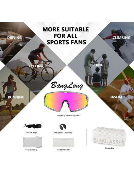 Gafas de Ciclismo BangLong UV400 para Hombres y Mujeres