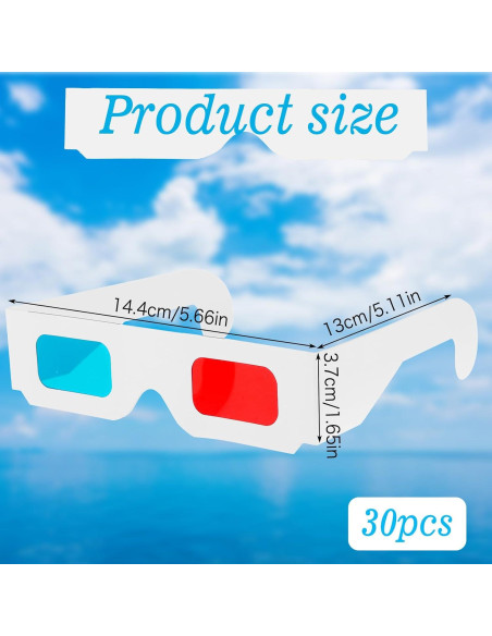 30 Gafas 3D Plegables Classicseali para Niños y Adultos