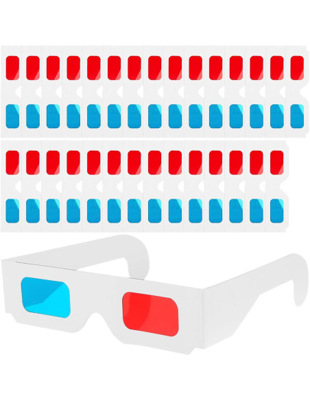 30 Gafas 3D Plegables Classicseali para Niños y Adultos