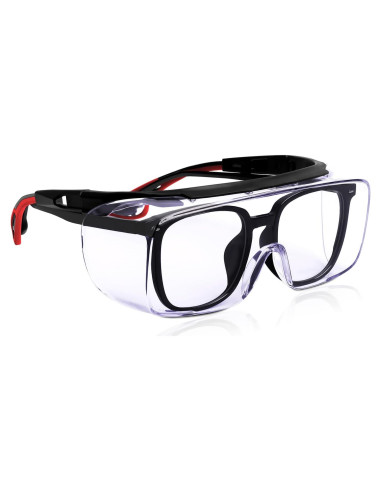 Gafas de Seguridad sobre Gafas Graduadas ANSI Z87.1 - Rojo/Negro