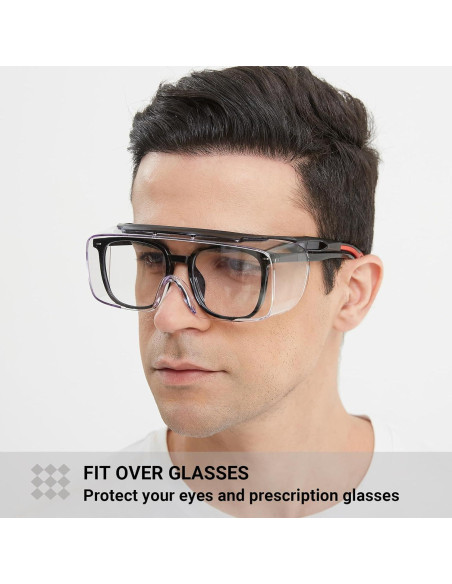 Gafas de Seguridad sobre Gafas Graduadas ANSI Z87.1 - Rojo/Negro