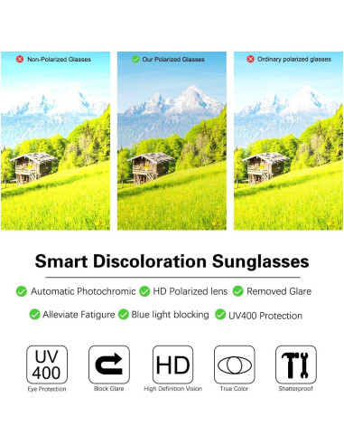 Gafas de Sol Polarizadas Fotoquímicas UV400 MIRYEA - Unisex