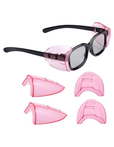 2 Pares de Protectores Laterales Rosa para Gafas de Seguridad KMDJG