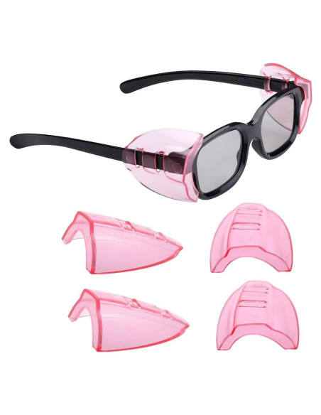 2 Pares de Protectores Laterales Rosa para Gafas de Seguridad KMDJG