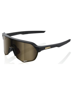 Gafas de Ciclismo 100% S2 Negro Mate Lente Espejo Dorado