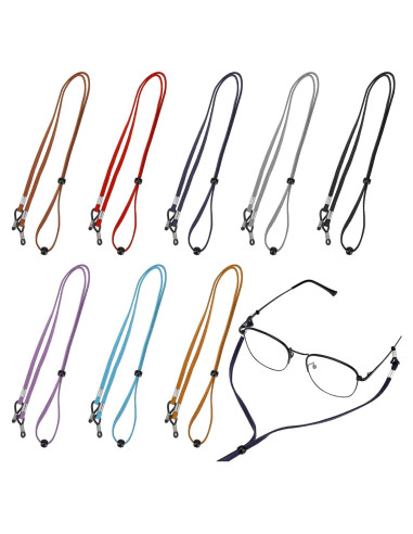 Correa de Gafas de Cuero Ajustable 8 Piezas Antideslizante