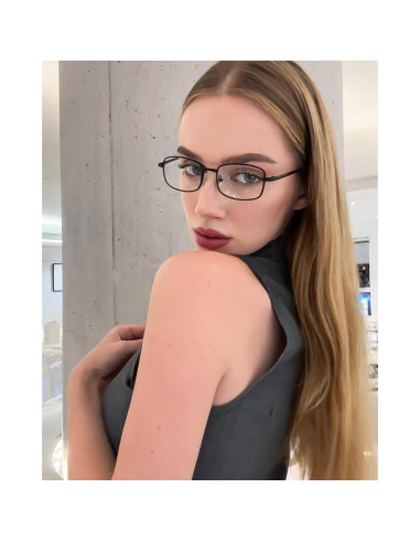 Gafas de metal rectangulares HASFOX A03 Plata 50mm lentes claros