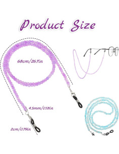 Cadenas para Gafas EupHHonycs con Perlas 68cm - 2 Piezas 2